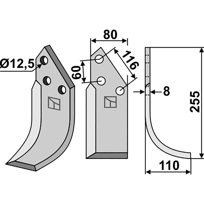 PEG-02R Fräsmesser, rechte Ausführung Pegoraro 0833 Fräsmesser, rechte Ausführung IHOF PEG-02R