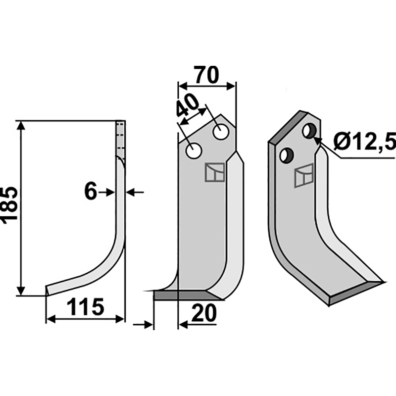 BRE-03L Fräsmesser, linke Ausführung Breviglieri|Goldoni|Valpadana 8300020|17012|4RM-300/400 450 Fräsmesser, linke Ausführung IHOF BRE-03L