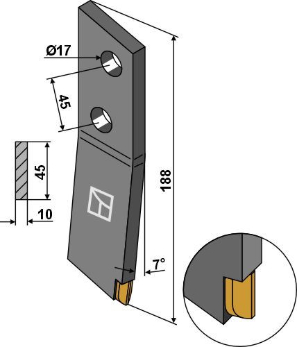 Schraubzinken - rechts - Hartmetall |101.ext-1195 Schraubzinken - rechts - Hartmetall (101.ext-1195)