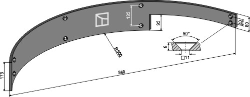 Leitblech 860mm - links |69-10-013l Leitblech 860mm - links (69-10-013l)