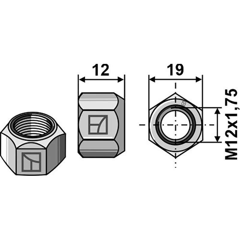 Landwirtschaft Bodenbearbeitung Grubber Schare & Leitbleche Ganzmetallmutter mit Klemmteil M12 - DIN980 verz. 10.9 Landwirtschaft Bodenbearbeitung Grubber Schare & Leitbleche Ganzmetallmutter mit Klemmteil M12 - DIN980 verz. 10.9