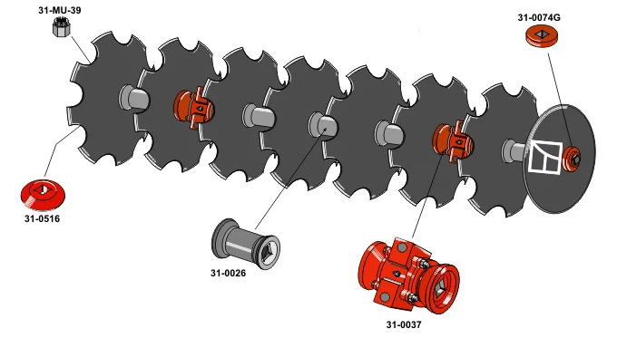 Scheibeneggen-Nachläufer mit gezahnte Scheiben Ø610 | 310-59 Industriehof Scherenbostel | Scheibeneggen-Nachläufer mit gezahnte Scheiben Ø610 (310-59)