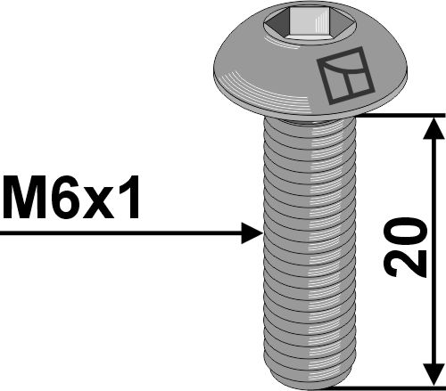 Flachrundschraube M6x1x20 mit Innensechskant