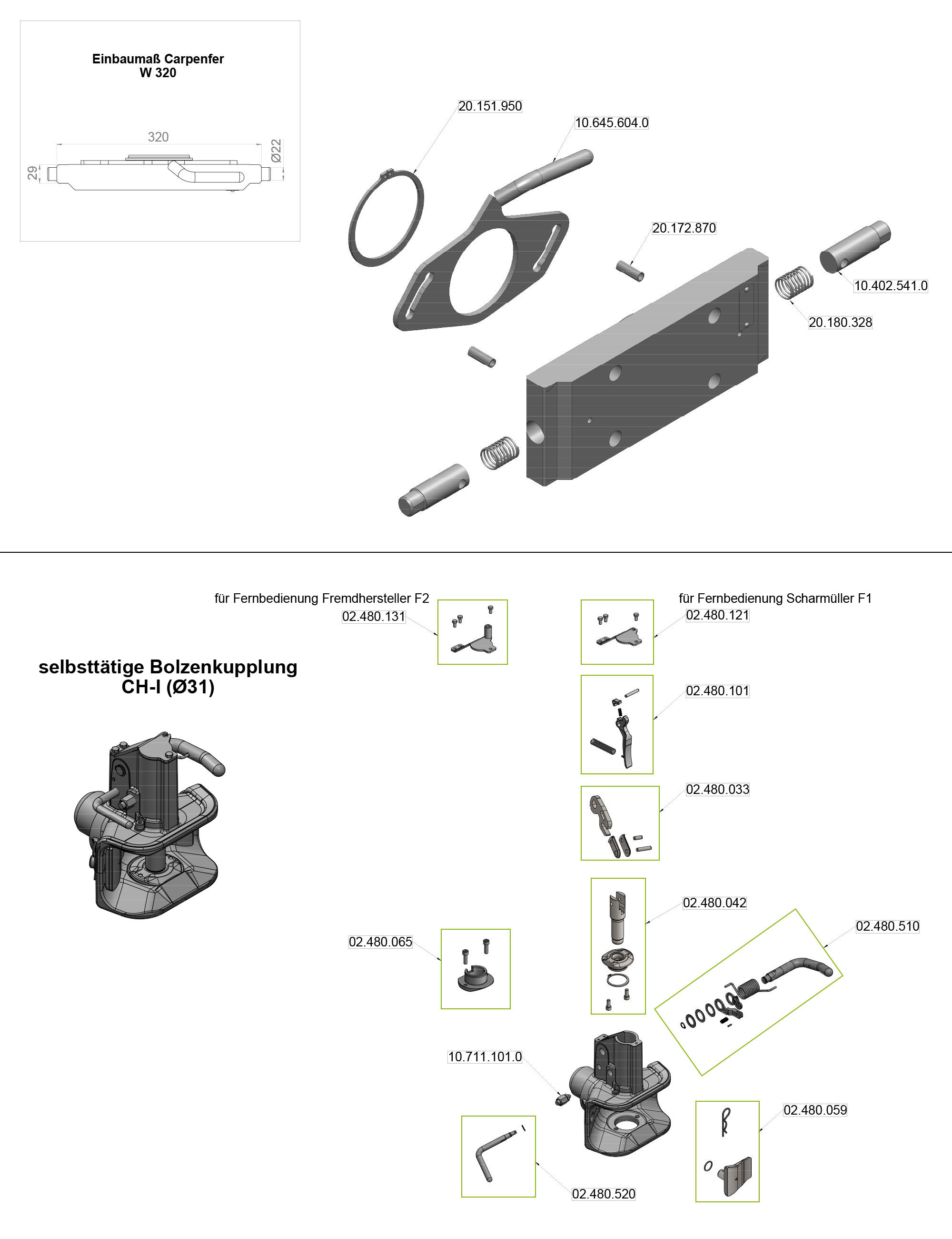 Scharmüller Zugmaul Bauart W320 Scharmüller Zugmaul Bauart W320 Explosionszeichnung