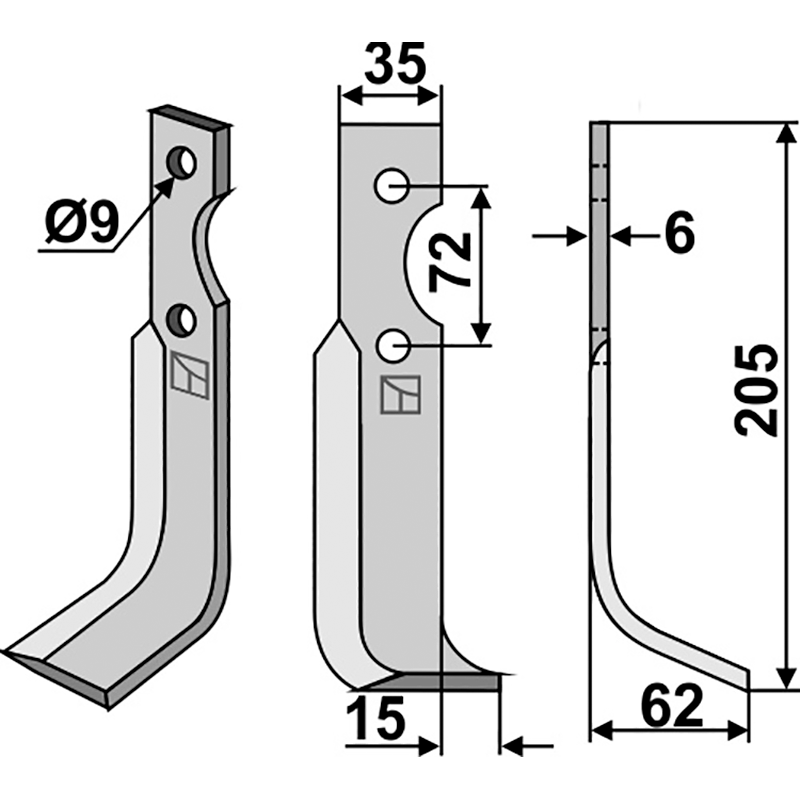 CAS-03R Fräsmesser, rechte Ausführung Casorzo SU3 - CU6 Fräsmesser, rechte Ausführung IHOF CAS-03R