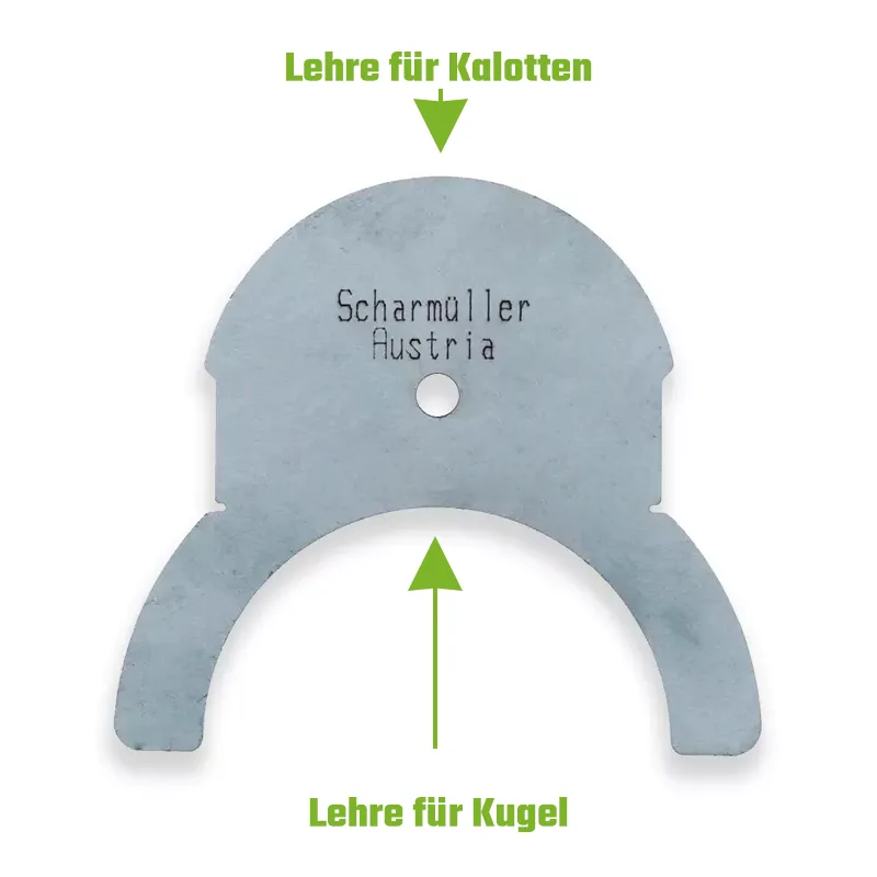 Verschleisslehre für K80-Kalotten