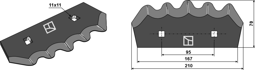 Futtermischwagenmesser - Hartmetallbeschichtet