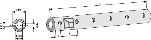 Zinkenträgerrohr - 980 - 6