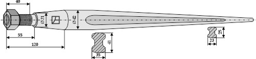 Steingabelzinken 1000mm