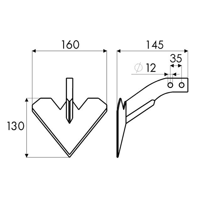 Gänsefussspitze 160X4 Bauart Delfosse Hacktechnik Gänsefussspitze 160X4 Bauart Delfosse