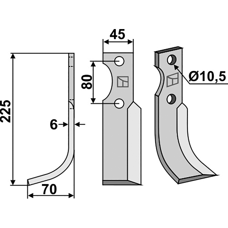 FMO-05L Fräsmesser, linke Ausführung Celli|FM-Matras R5 R100 Fräsmesser, linke Ausführung IHOF FMO-05L