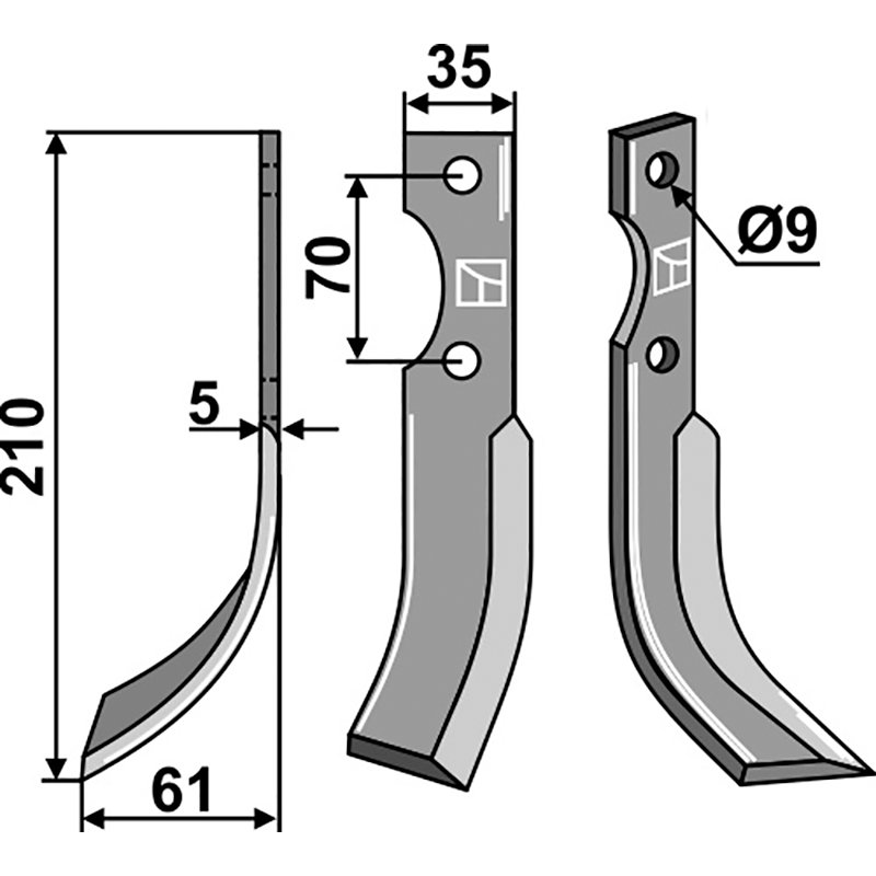 IND-413L Fräsmesser, linke Ausführung Fischgräbe Fräsmesser, linke Ausführung IHOF IND-413L