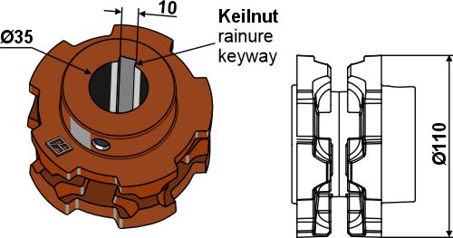 Industriehof Scherenbostel | Nusskettenrad Ø110 (69-6-154)