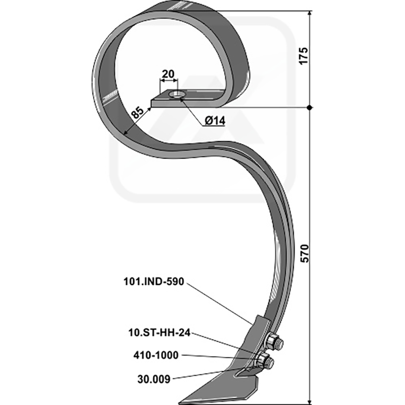 Landwirtschaft Bodenbearbeitung Grubber Schare & Leitbleche Grossfederzinken mit Schar Landwirtschaft Bodenbearbeitung Grubber Schare & Leitbleche Grossfederzinken mit Schar