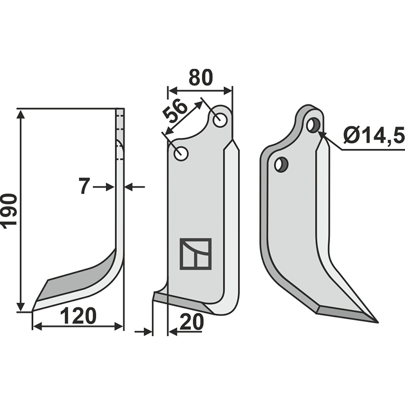 ORT-04L Fräsmesser, linke Ausführung Ortolan Fräsmesser, linke Ausführung IHOF ORT-04L
