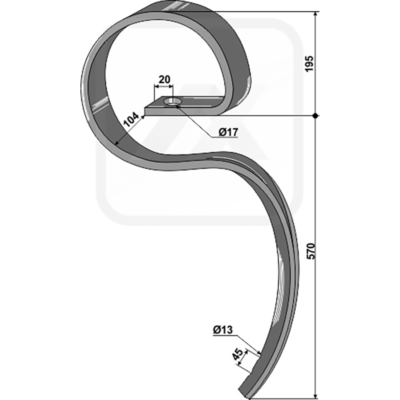 Landwirtschaft Bodenbearbeitung Grubber Schare & Leitbleche Grossfederzinken ''Elephant'' ohne Schar Landwirtschaft Bodenbearbeitung Grubber Schare & Leitbleche Grossfederzinken ''Elephant'' ohne Schar