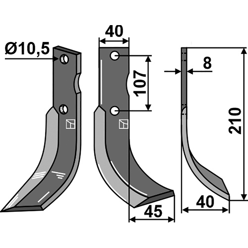 CAL-02R Fräsmesser, rechte Ausführung Calderoni Fräsmesser, rechte Ausführung IHOF CAL-02R