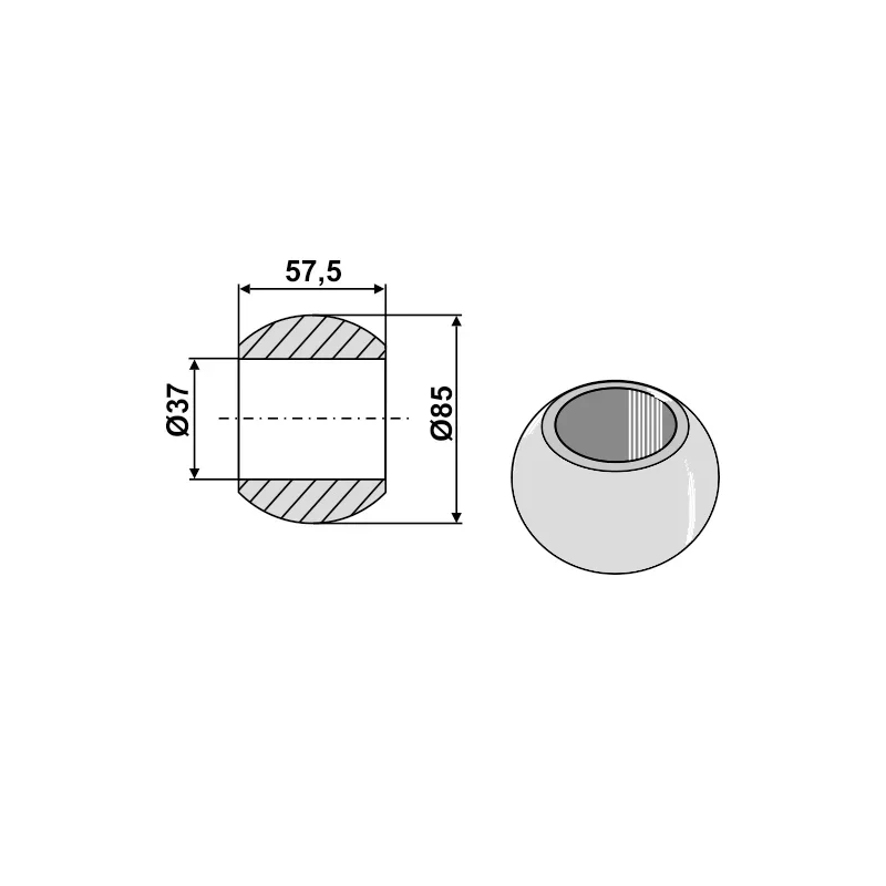 I-HOFUnterlenkerkugel Kat 4-3 / 37,3 - 85 mm verzinkt Unterlenkerkugel Kat 4-3 / 37,3 - 85 mm verzinkt I-HOF