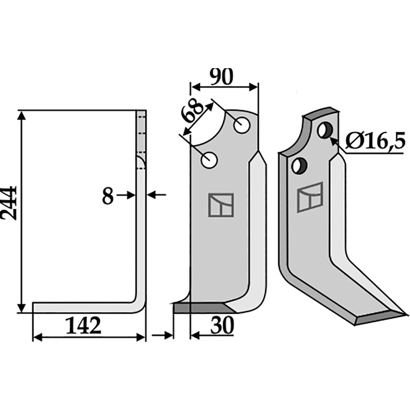 MAS-07L Fräsmesser, linke Ausführung Maschio/Gaspardo 20100415 Fräsmesser, linke Ausführung IHOF MAS-07L