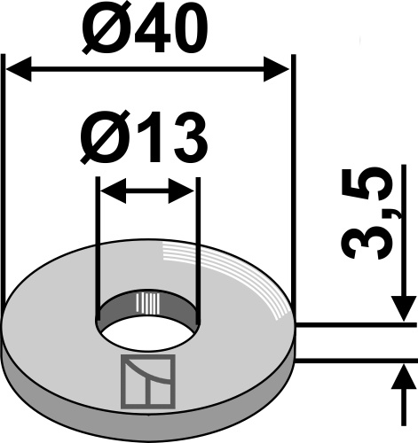 10.ST-HH-3 Unterlegscheibe Ø40x3,5xØ13 10.ST-HH-3 Unterlegscheibe Ø40x3,5xØ13 von Industriehof Scherenbostel