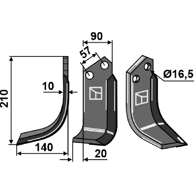 KUH-184L Fräsmesser, linke Ausführung - Hartmetallbeschichtet Kuhn K1611280 Fräsmesser, linke Ausführung - Hartmetallbeschichtet IHOF KUH-184L