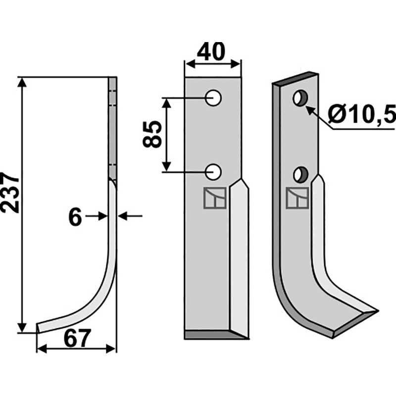 MAB-15L Fräsmesser, linke Ausführung M.A.B. Bocchini 4189 Fräsmesser, linke Ausführung IHOF MAB-15L