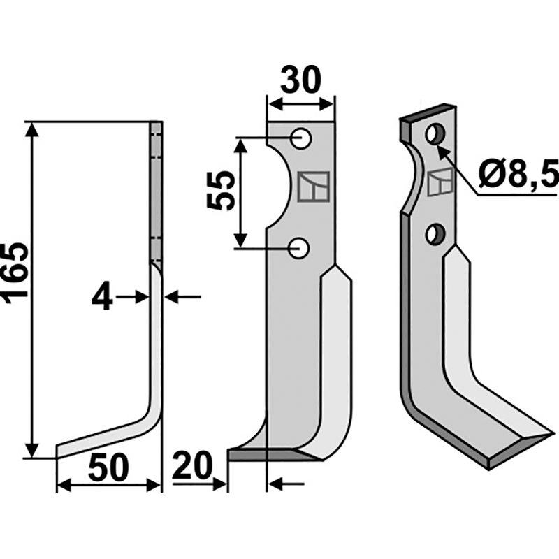 M.A.B. Bocchini Fräsmesser, linke Ausführung IHOF MAB-03L