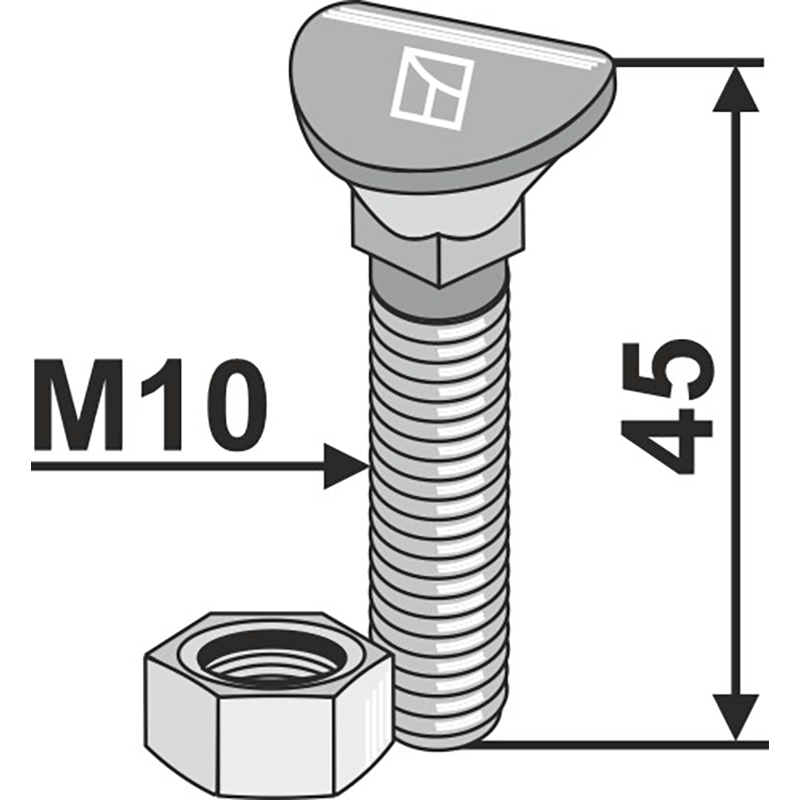 Landwirtschaft Bodenbearbeitung Grubber Schare & Leitbleche Planetschraube - M10x45 - 8.8 Landwirtschaft Bodenbearbeitung Grubber Schare & Leitbleche Planetschraube - M10x45 - 8.8
