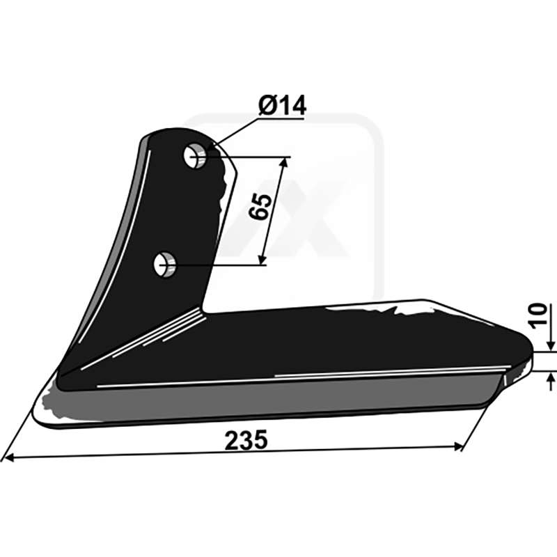Landwirtschaft Bodenbearbeitung Grubber Schare & Leitbleche Flügelschar - links Kuhn