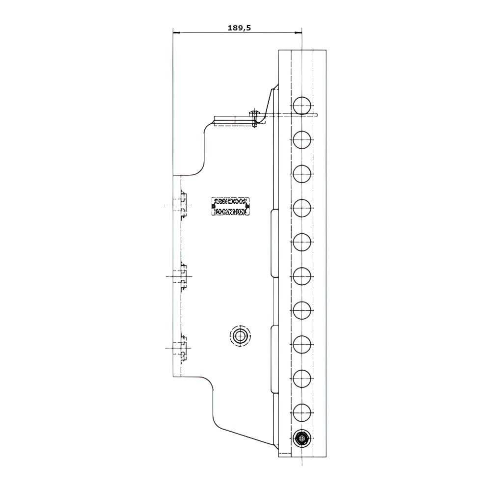 Rockinger Anhängebock RO880A3004C für John Deere 5E; Leiter für höhenverstellbare Kupplungen; Spurweite 330 mm, D-Wert 20 kN, Stützlast 1,0 t; EG (e1), ABG (M); für Getriebe 9×3.