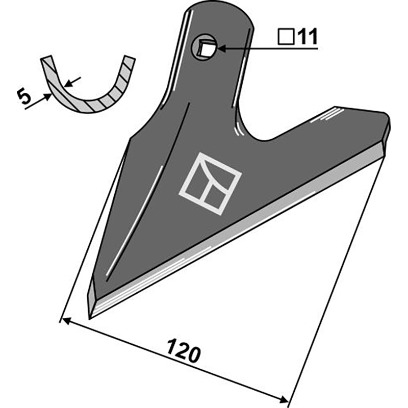 Landwirtschaft Bodenbearbeitung Grubber Schare & Leitbleche Hackschar - Halbschar gekröpft links Einböck