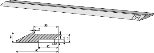 Schürfschiene 90 x 22 mm Schürfschiene 90 x 22 mm
