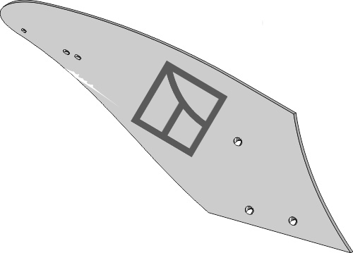 48.0017 Pflugteil Streichblech - rechts (911 00091) passend für Fiskars