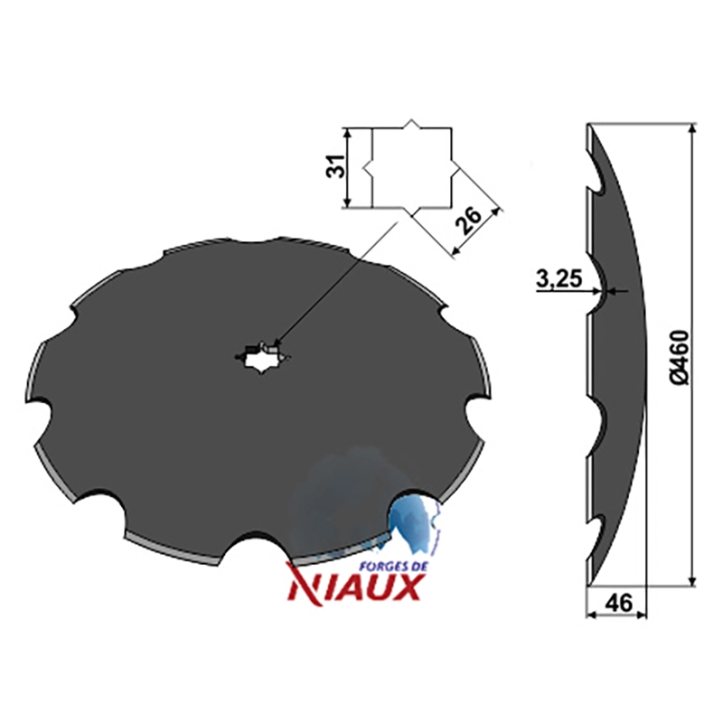 Landwirtschaft Bodenbearbeitung Scheibeneggen Scheibe gezackt Niaux Landwirtschaft Bodenbearbeitung Scheibeneggen Scheibe gezackt Niaux