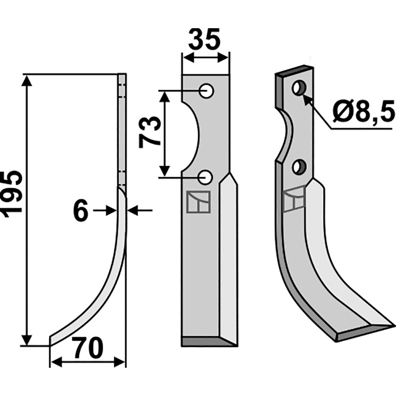 PAB-01L Fräsmesser, linke Ausführung Pasbo 51475000 Fräsmesser, linke Ausführung IHOF PAB-01L