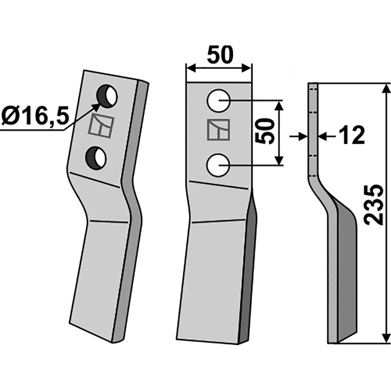 HOW-15R Rotorzinken, rechte Ausführung Howard 762407 Rotorzinken, rechte Ausführung IHOF HOW-15R