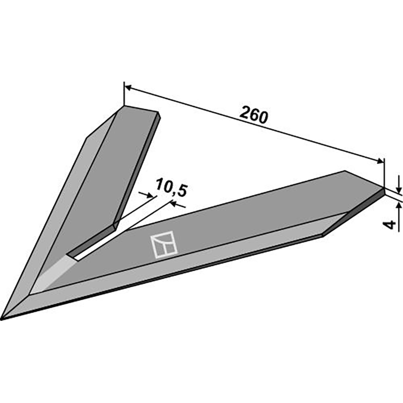 Landwirtschaft Bodenbearbeitung Grubber Schare & Leitbleche Hackschar 260mm Steketee