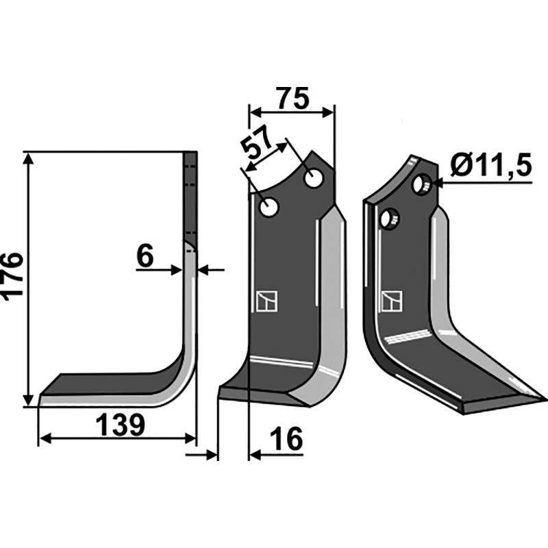 Agric Fräsmesser, linke Ausführung IHOF AGRI-01L