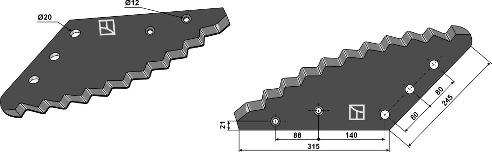 Futtermischwagenmesser - Hartmetallbeschichtet