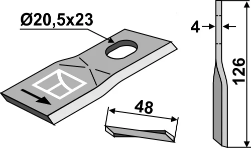 Rotorklinge 126x48mm passend für Agram Rotorklinge 126x48mm passend für Agram