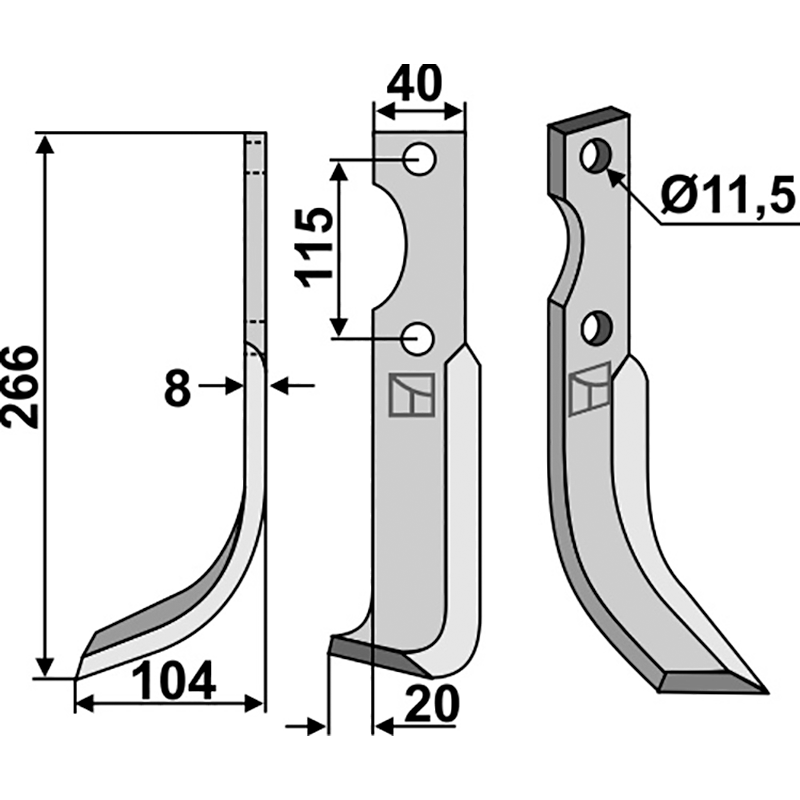 Kuhn 520062 Fräsmesser, linke Ausführung IHOF KUH-21L