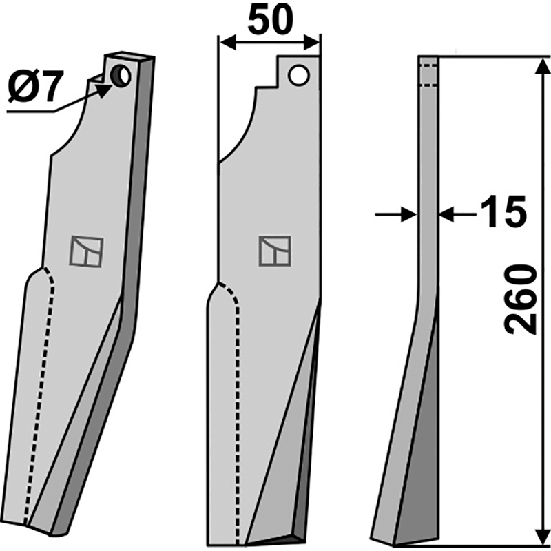 KUH-75R Rotorzinken, rechte Ausführung Kuhn K1601450 Rotorzinken, rechte Ausführung IHOF KUH-75R