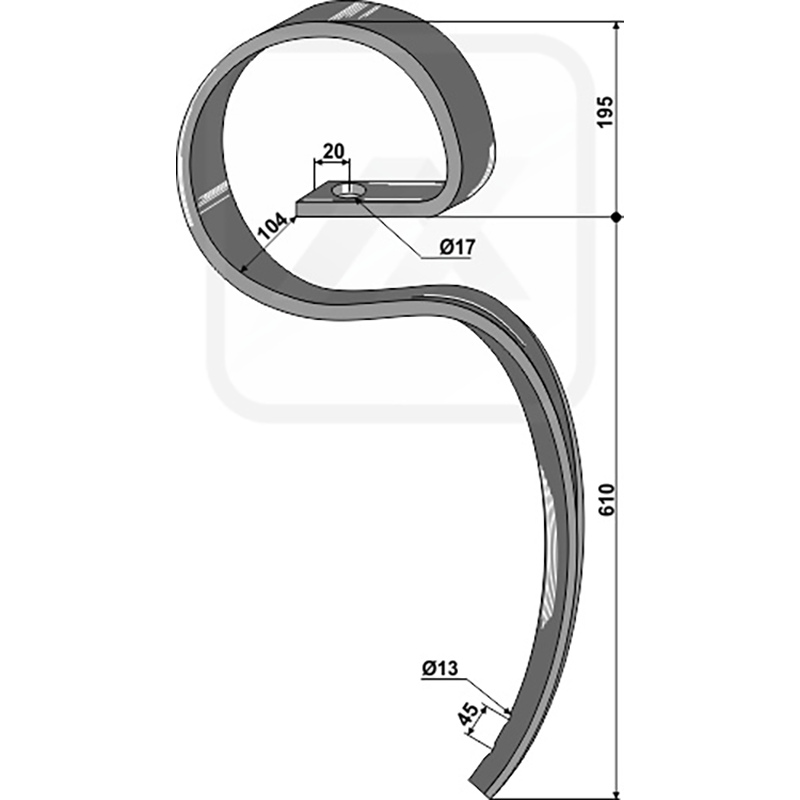 Landwirtschaft Bodenbearbeitung Grubber Schare & Leitbleche Grossfederzinken ''Mammuth'' ohne Schar Landwirtschaft Bodenbearbeitung Grubber Schare & Leitbleche Grossfederzinken ''Mammuth'' ohne Schar