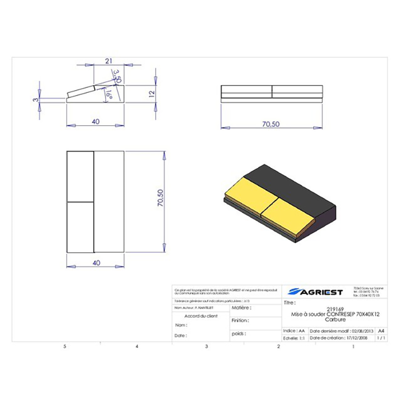 Flach Anschweissteil Anlage 70X40X12 Hartmetall Hartmetall Grubber Anschweißteile Flach Anschweissteil Anlage 70X40X12 Hartmetall Hartmetall