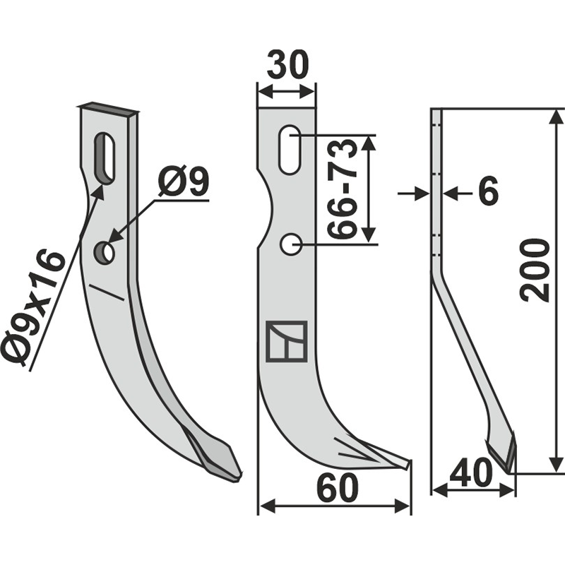 BEN-51R Universal Fräsmesser, rechte Ausführung Agria|Benassi Universal Fräsmesser, rechte Ausführung IHOF BEN-51R