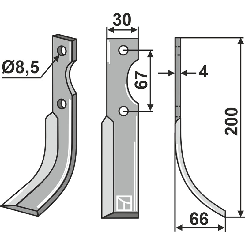 BEN-43R Fräsmesser, rechte Ausführung Benassi|Grillo BL30 - 644011|39011 Fräsmesser, rechte Ausführung IHOF BEN-43R