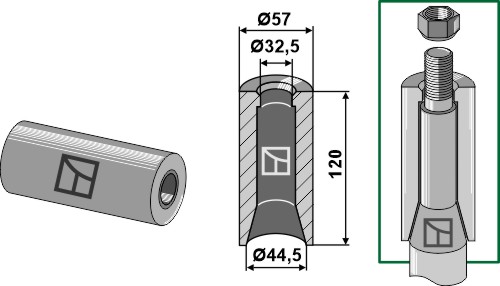 Einschweißbuchse 120mm