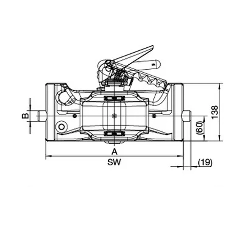 Rockinger Anhängekupplung manuell für Case-IH Massey Ferguson Deutz Lindner Anhängekupplung manuell ROCKINGER RO810 D3650 335 mm Schiene