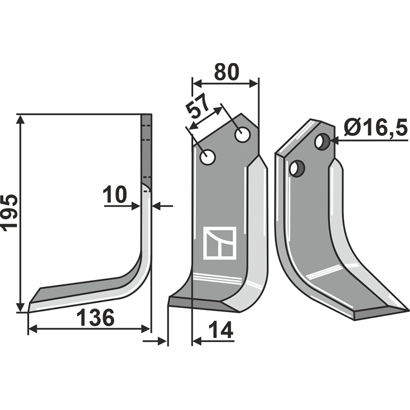 Muratori 12019501 Fräsmesser, linke Ausführung IHOF MUR-24L