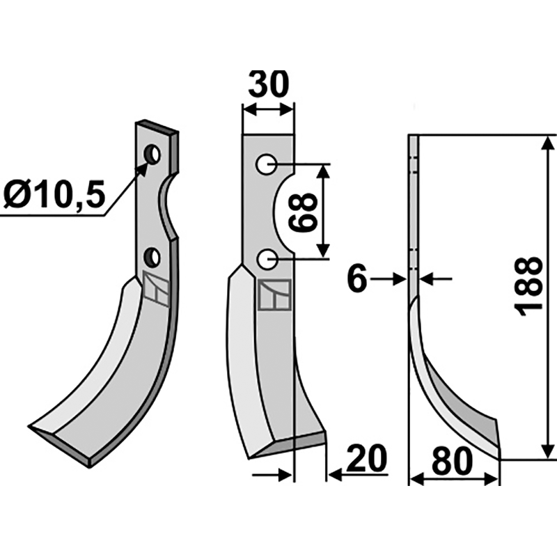 PAS-16R Fräsmesser, rechte Ausführung Pasquali 532 - 532211 Fräsmesser, rechte Ausführung IHOF PAS-16R